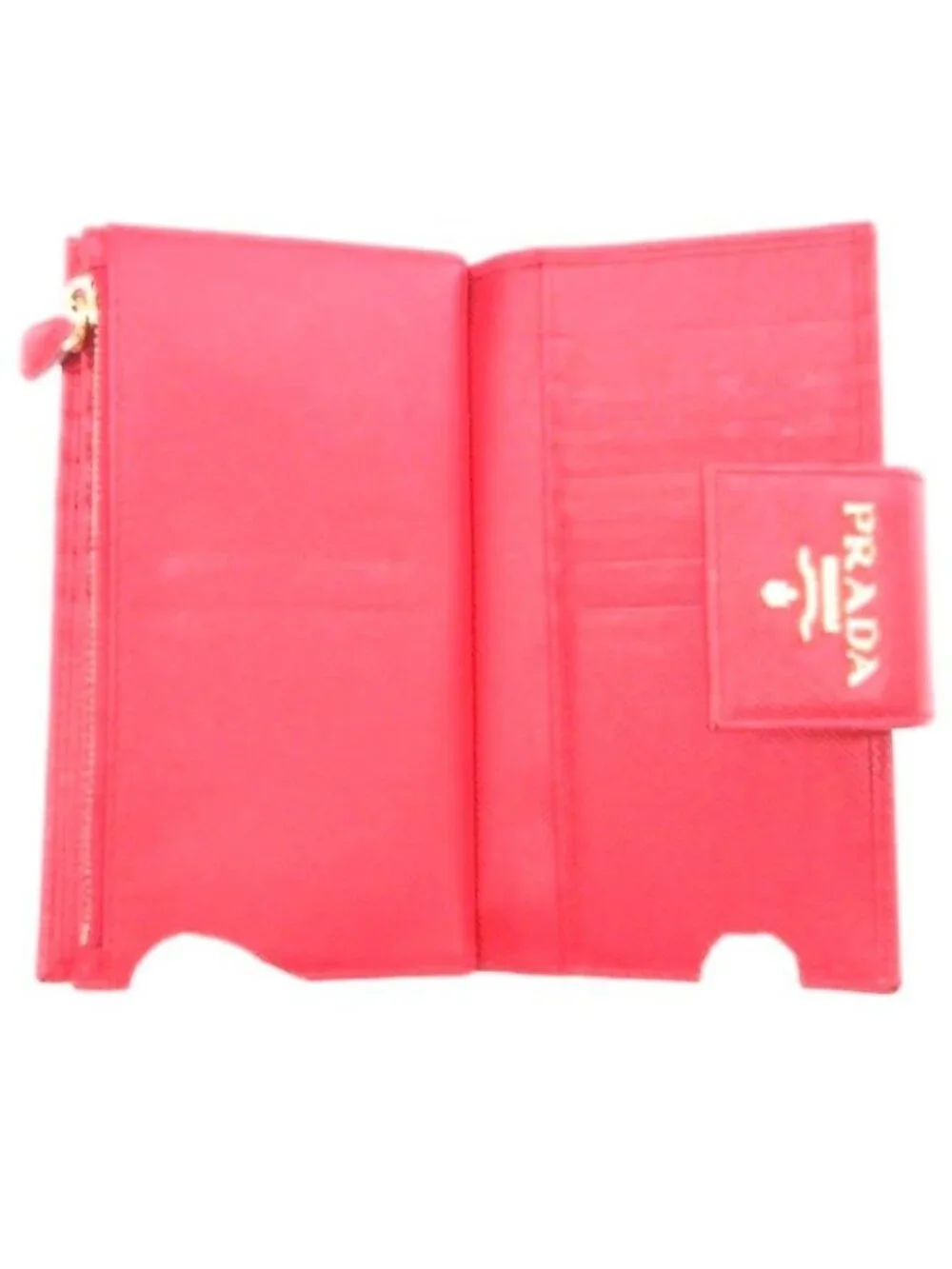 Prada Logo Flap Bifold Wallet Saffiano Leather